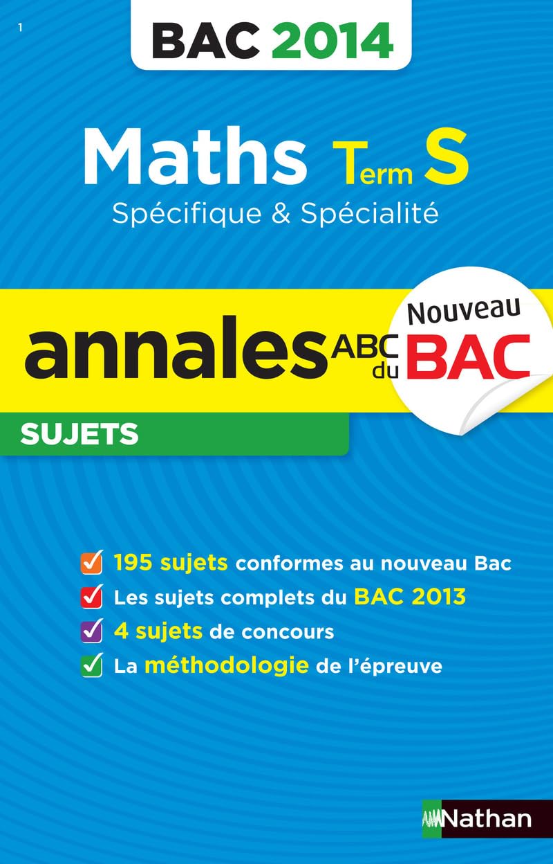 Bac 2014 Maths Term S spécifique et spécialité 9782091880426