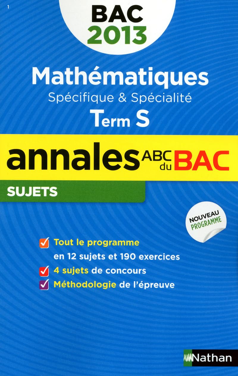 ANNALES BAC 2013 MATHS S SPE & 9782091884691