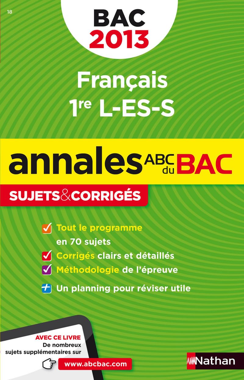 ANNALES BAC 2013 FRANCAIS 1ER 9782091884851