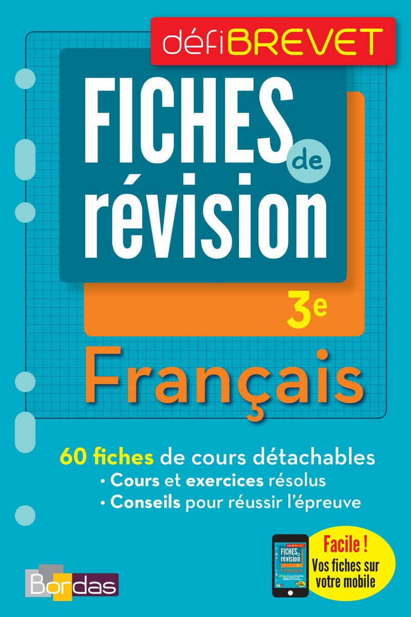 DéfiBrevet - Fiches de révision - Français 3e + OFFERT : vos fiches sur votre mobile 9782047355527