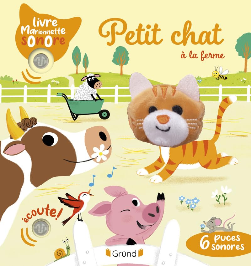 Petit chat à la ferme – Livre marionnette sonore avec 6 puces sonores – À partir de 1 an 9782324036194