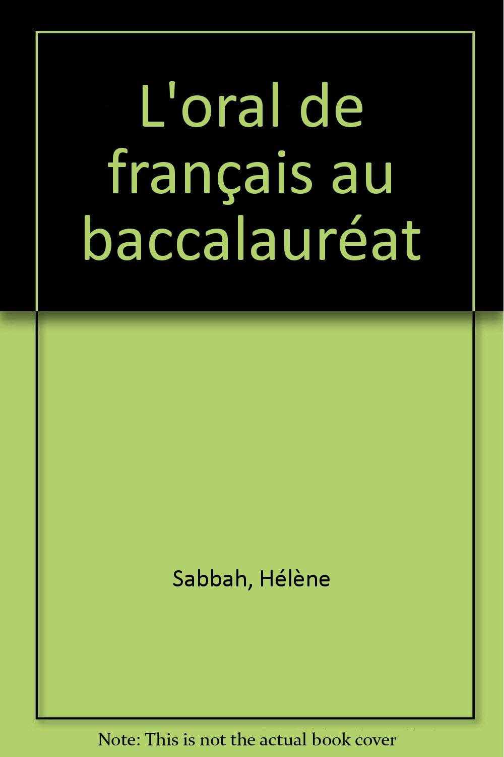 L'oral de français au baccalauréat 9782218054198