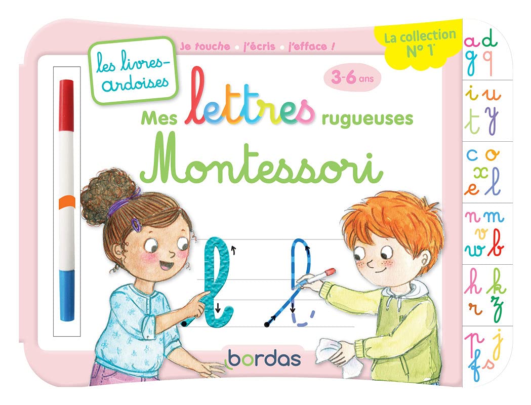 Les Livres-ardoises - Mes lettres rugueuses Montessori 9782047357057