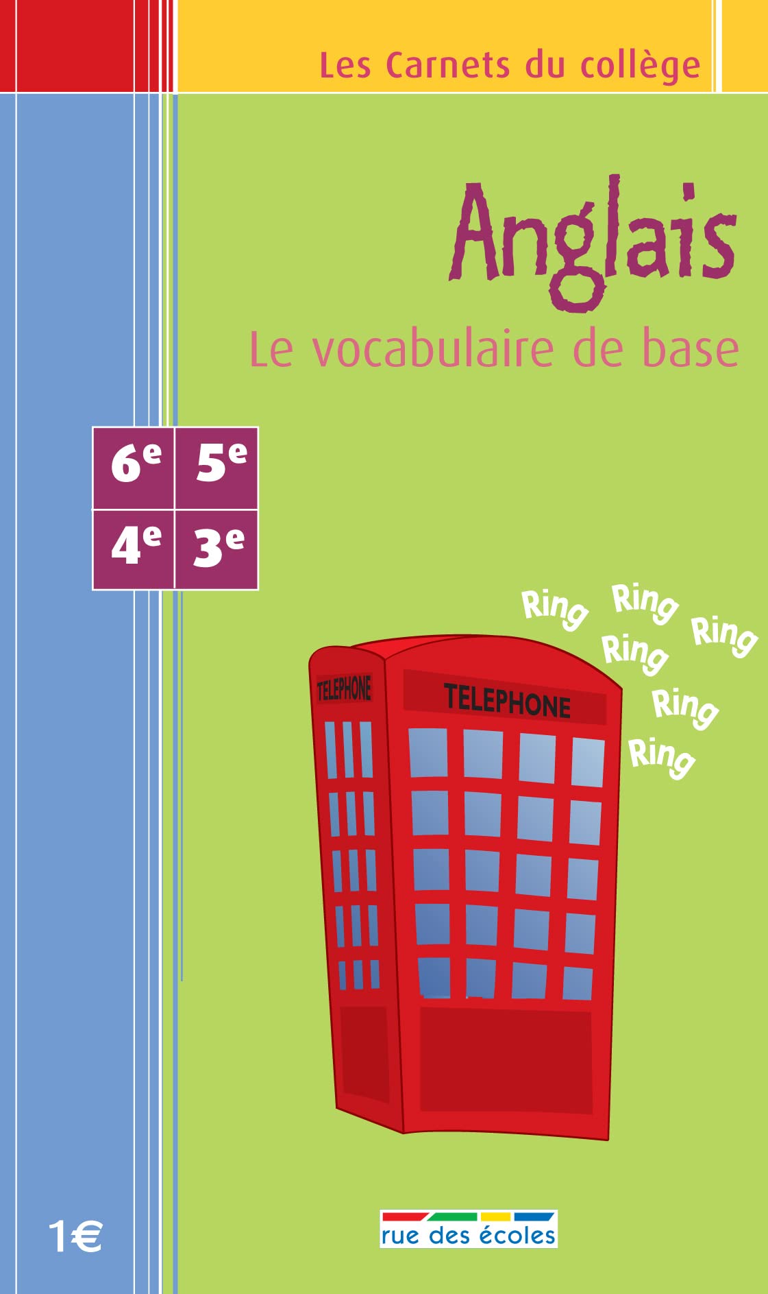 Anglais vocabulaire - Carnet 6e/3e 9782844312389