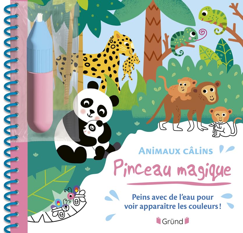 Pinceau magique Animaux câlins Livre Coloriage magique à l'eau avec un pinceau À partir de 3 ans 9782324032424