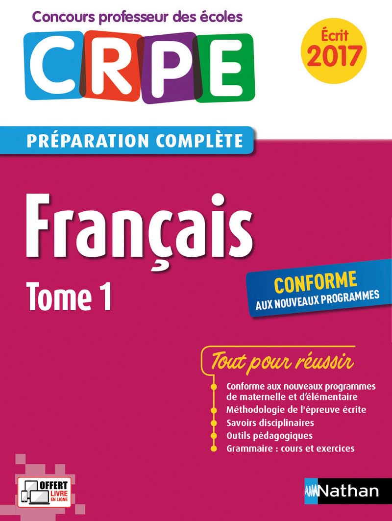 Français - Tome 1 - CRPE 2017 9782091647234