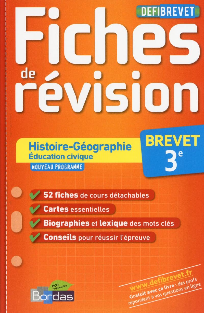 DEFIBREVET FICHES HIST-GEO 3E 9782047319765