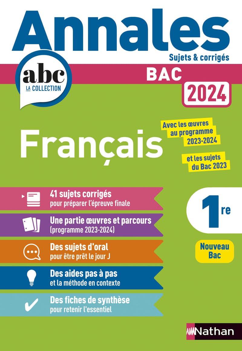 Annales Bac Français 2024 9782095023560