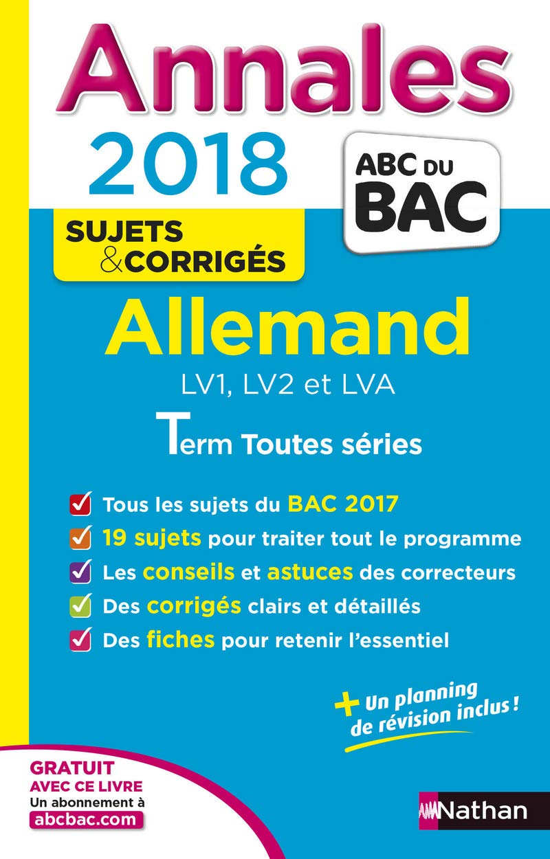 Annales ABC du Bac Allemand L-ES-S 2018 9782091502540