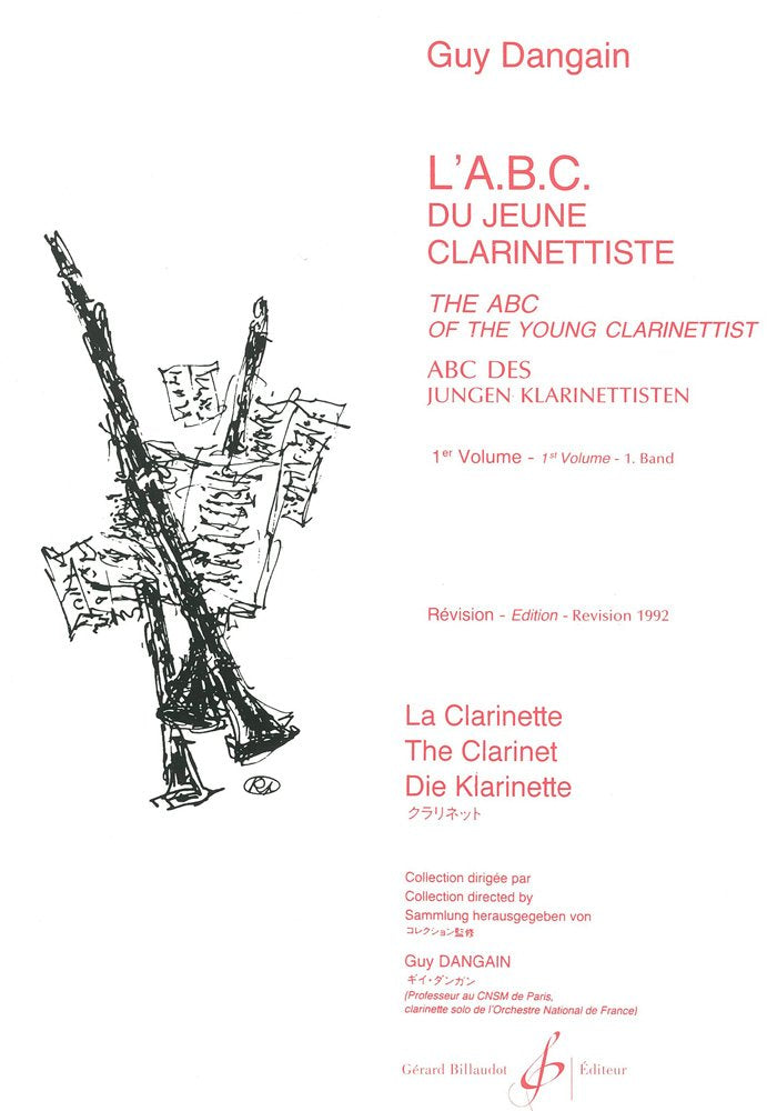 L'ABC du Jeune Clarinettiste Volume 1 - Trilingue - Revise 1992 9790043017073