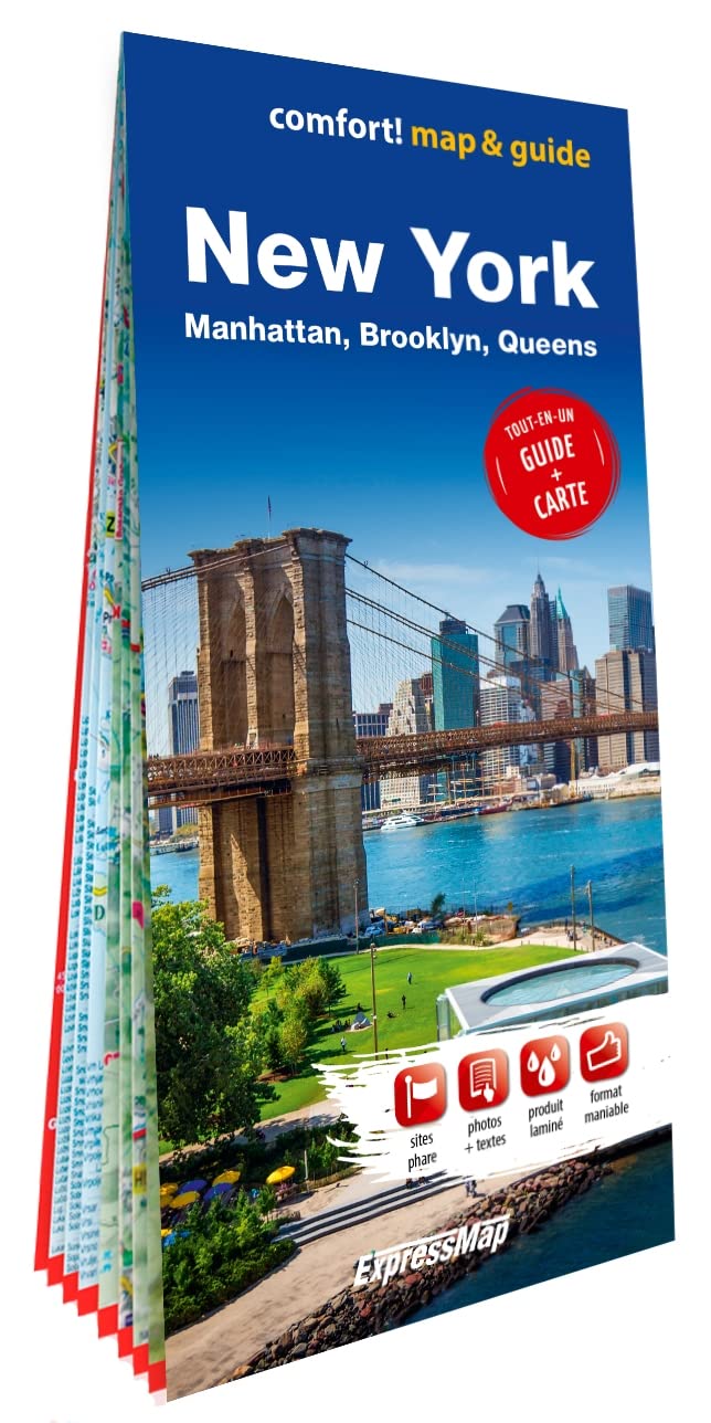 New York 1/70.000, 1/15.000 (map&guide XL / carte et guide XL, laminée - plan de ville) 9788381909730