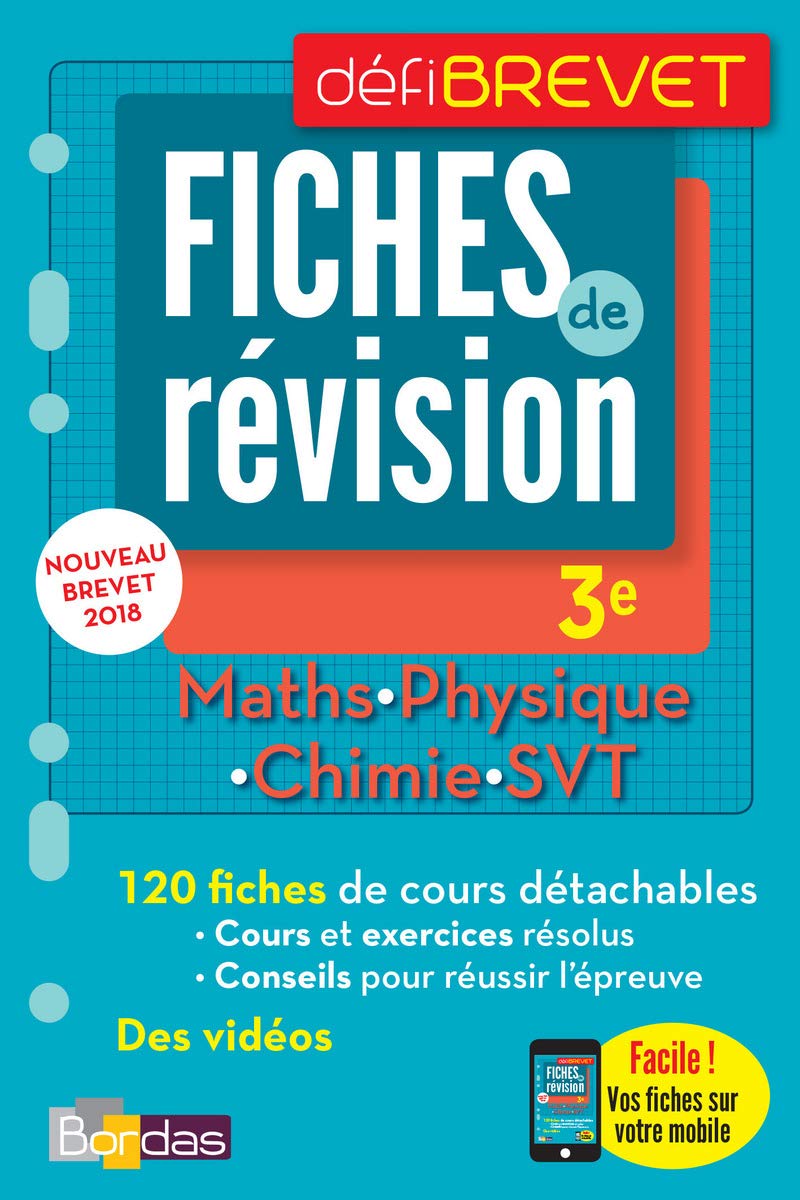 DéfiBrevet Fiches Sciences 3e + OFFERT : vos fiches sur votre mobile 9782047355558