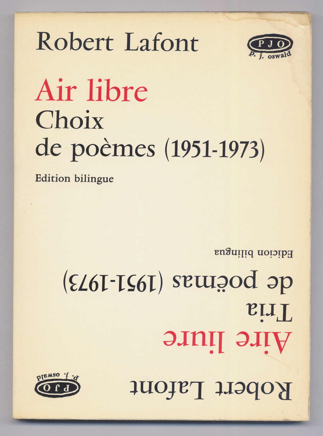 Air Libre, Choix de poèmes (1951-1973) Edition bilingue 