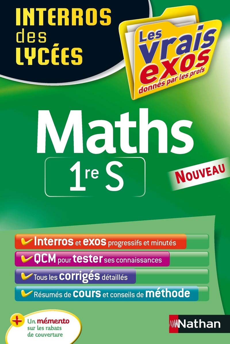 Interros des Lycées Maths 1re S 9782091892825