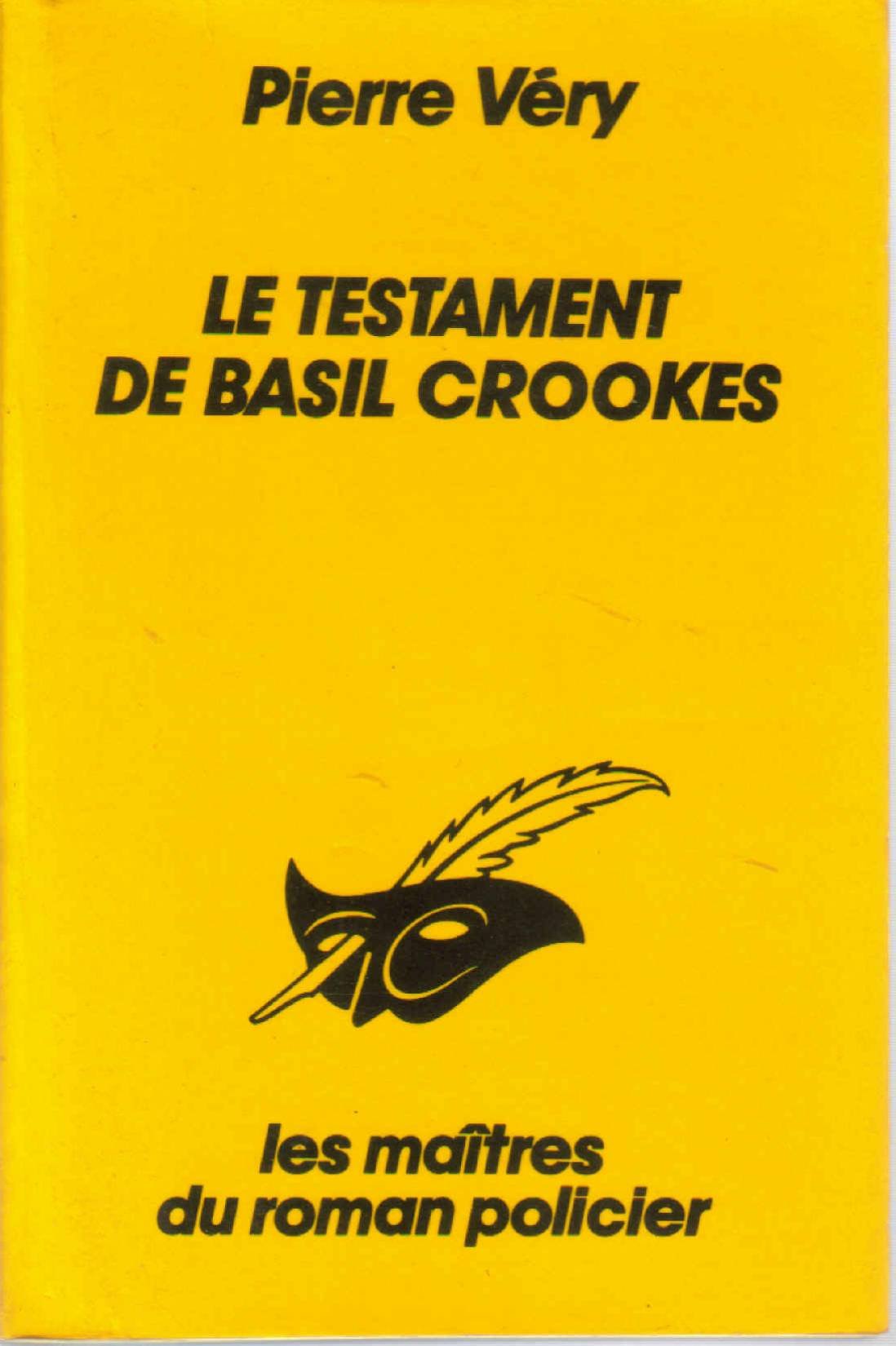 LE TESTAMENT DE BASIL CROOKES 9782702414835
