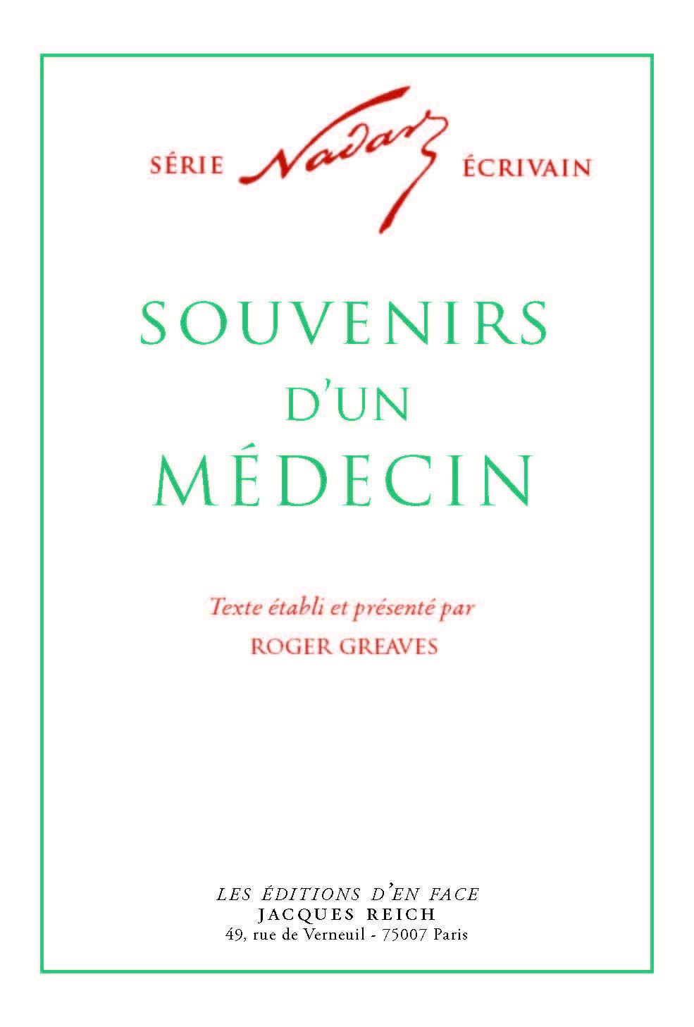 Souvenirs d'un médecin 9782352460541
