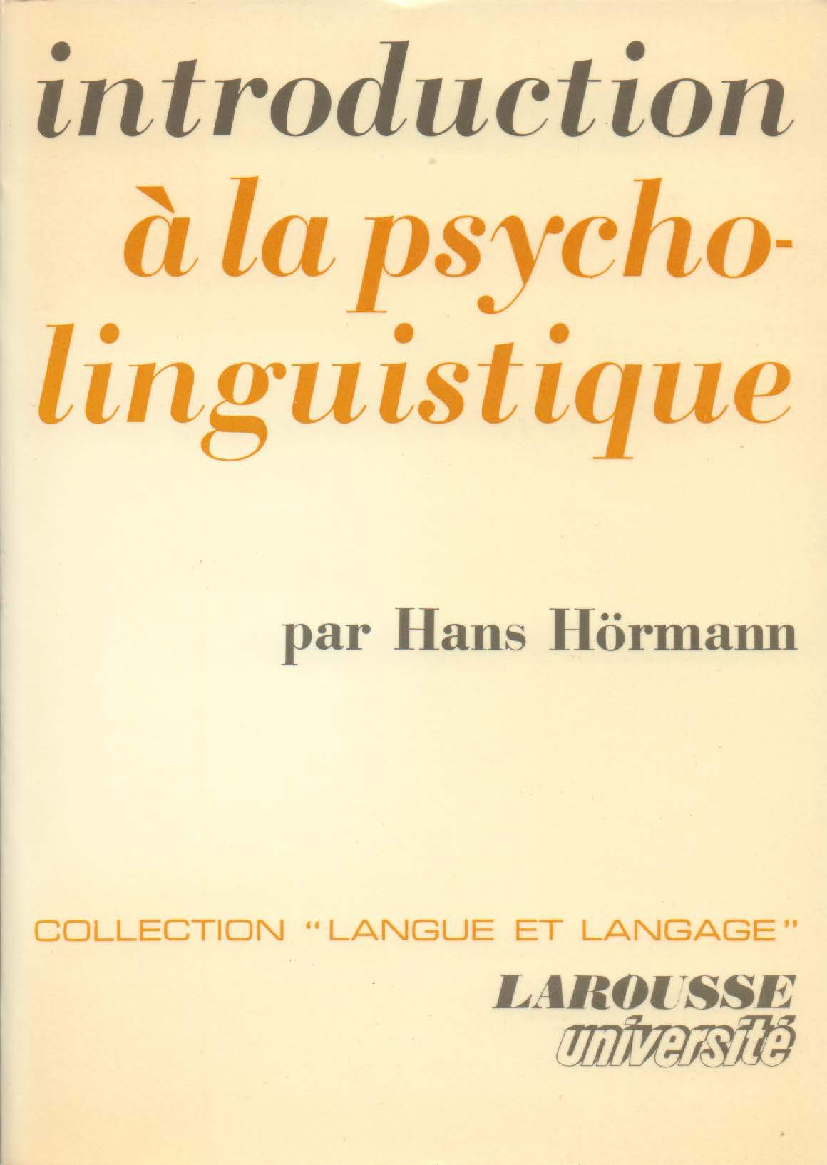 Introduction à la psycho-linguistique 9782030703311
