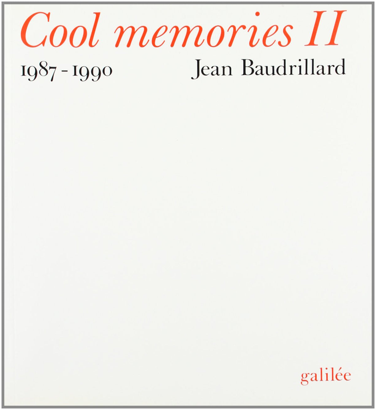 Cool memories (journal 1987-1990) (0002) 9782718603674