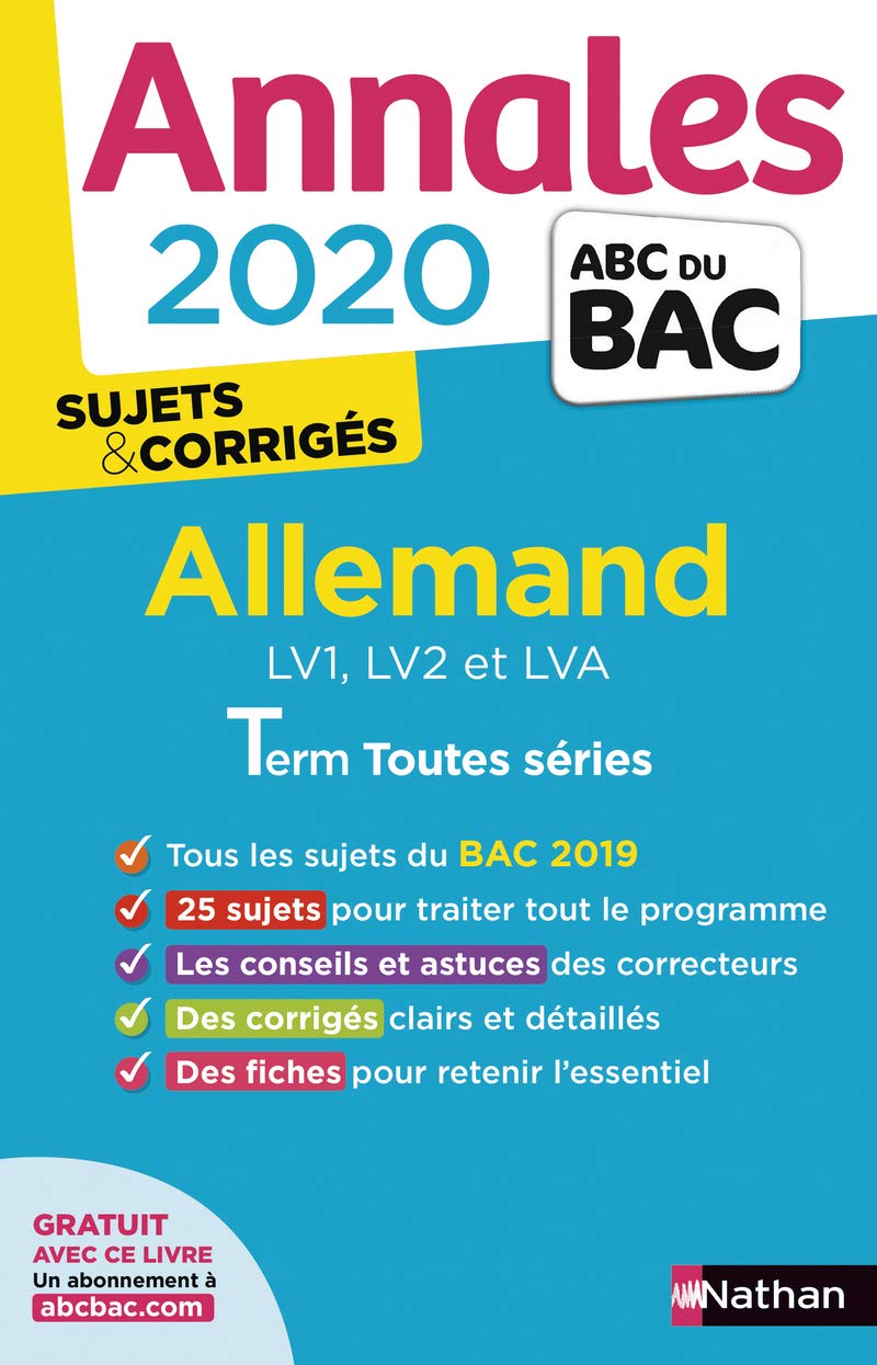 Annales ABC du Bac 2020 Allemand Term L-ES-S 9782091574455