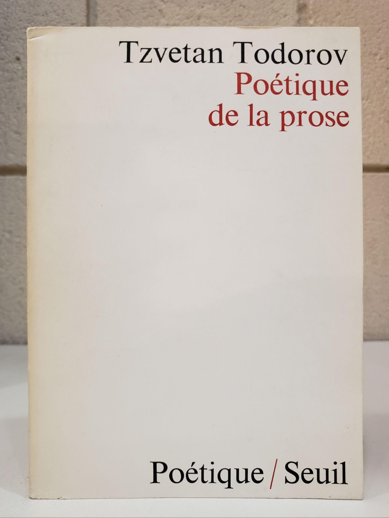 Poétique de la prose 9782020020374