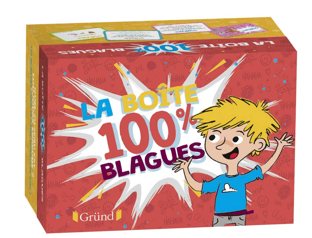 Ma boîte 100% blagues – Boîte de jeu avec 130 cartes : blagues, jeux de mots et devinettes – À partir de 7 ans 9782324027147