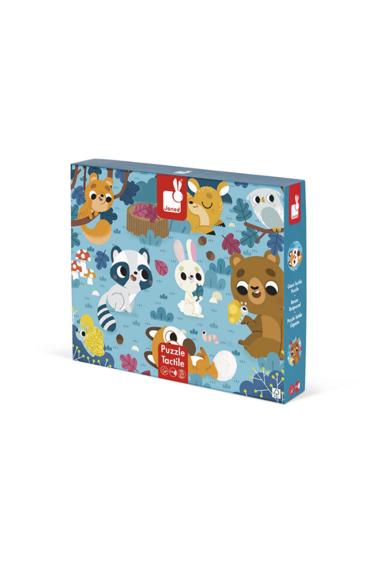 Janod, Puzzle Géant Tactile Animaux de la Forêt, 20 Pièces, Dès 2 Ans 3700217326852