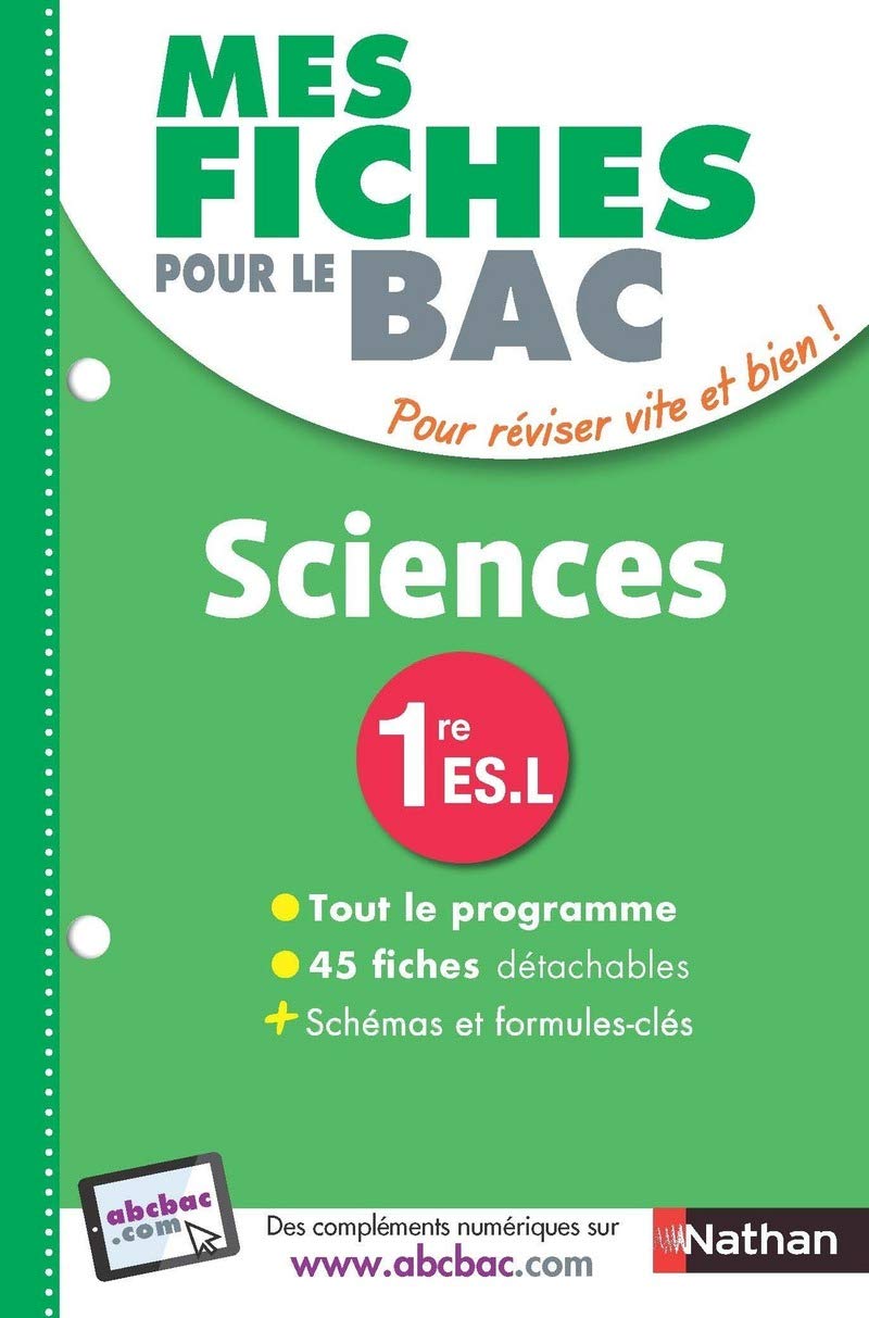 Mes Fiches pour le BAC SCIENCES 1re ES-L - Ancien programme 9782091503189