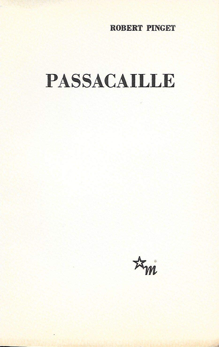 Passacaille 9782707300867