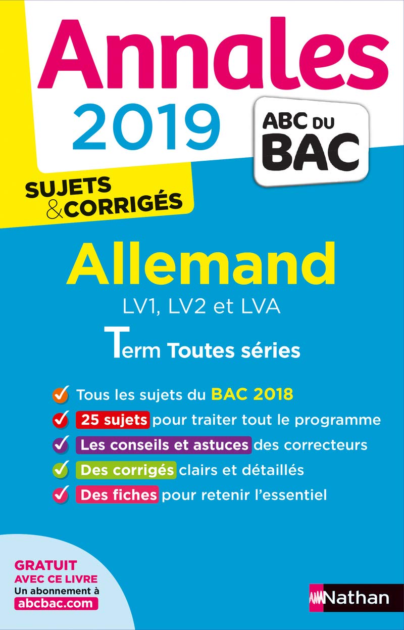 Annales ABC du BAC 2019 - Allemand Term toutes séries 9782091573533
