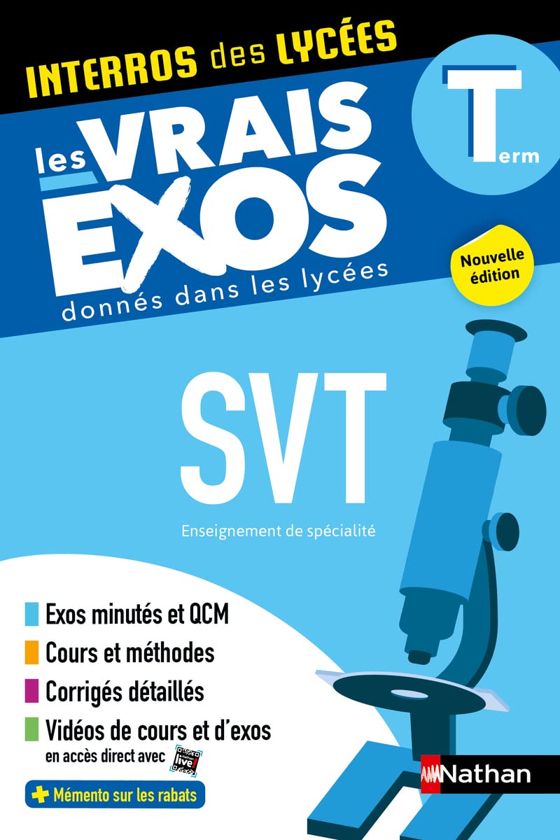 SVT (Sciences de la vie et de la Terre) Terminale - Interros des lycées Tle - Les vrais exos du BAC - + de 100 exercices avec corrigés détaillés - BAC 2026 9782095023379