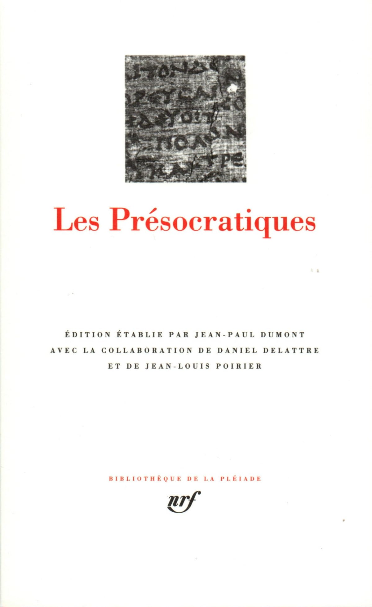 Les Présocratiques 9782070111398