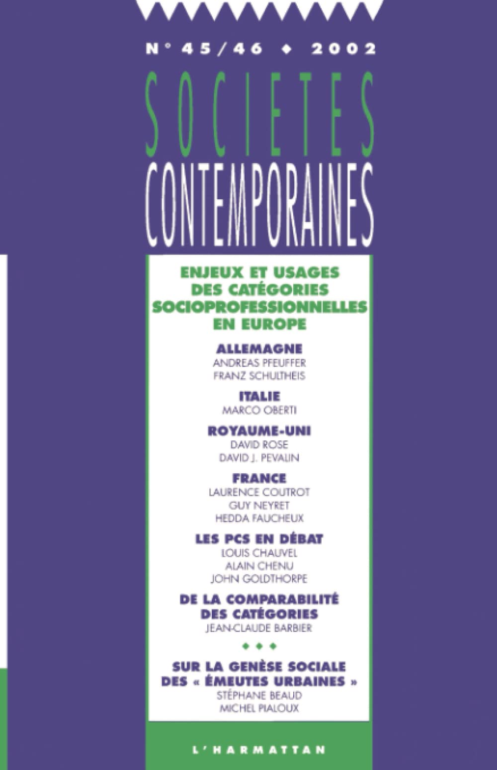 Enjeux et usages des catégories socioprofessionnelles en Europe 9782747530279