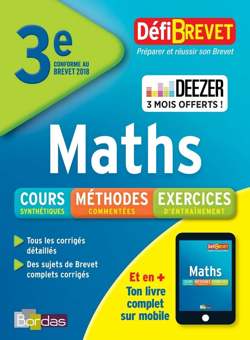 Defibrevet maths brevet troisième 9782047356166