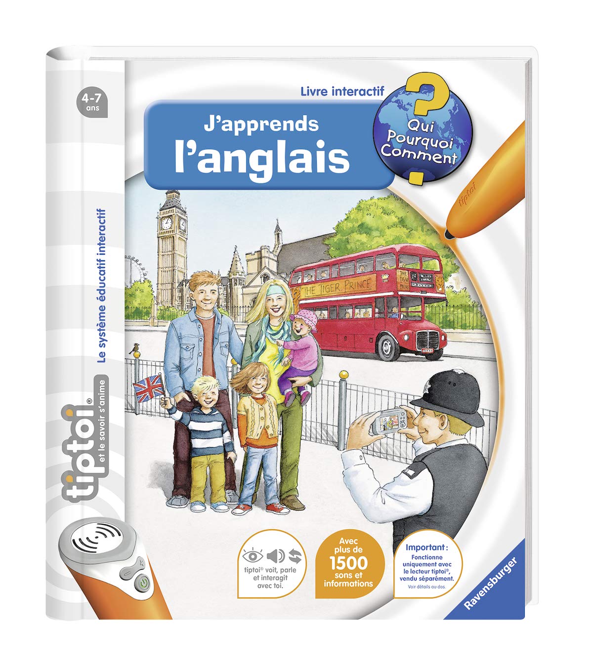 Ravensburger - Livre d'aventure interactif tiptoi - J'apprends l'anglais - Jeux électroniques éducatifs sans écran et en français - A partir de 4 ans - 00606 4005556006069