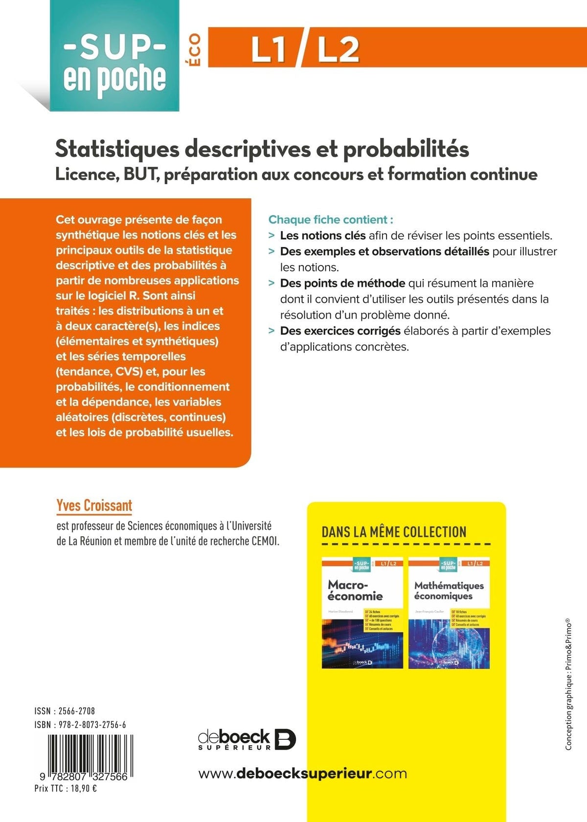 Statistiques descriptives et probabilités: Licence, BUT, préparation aux concours et formation continue 9782807327566