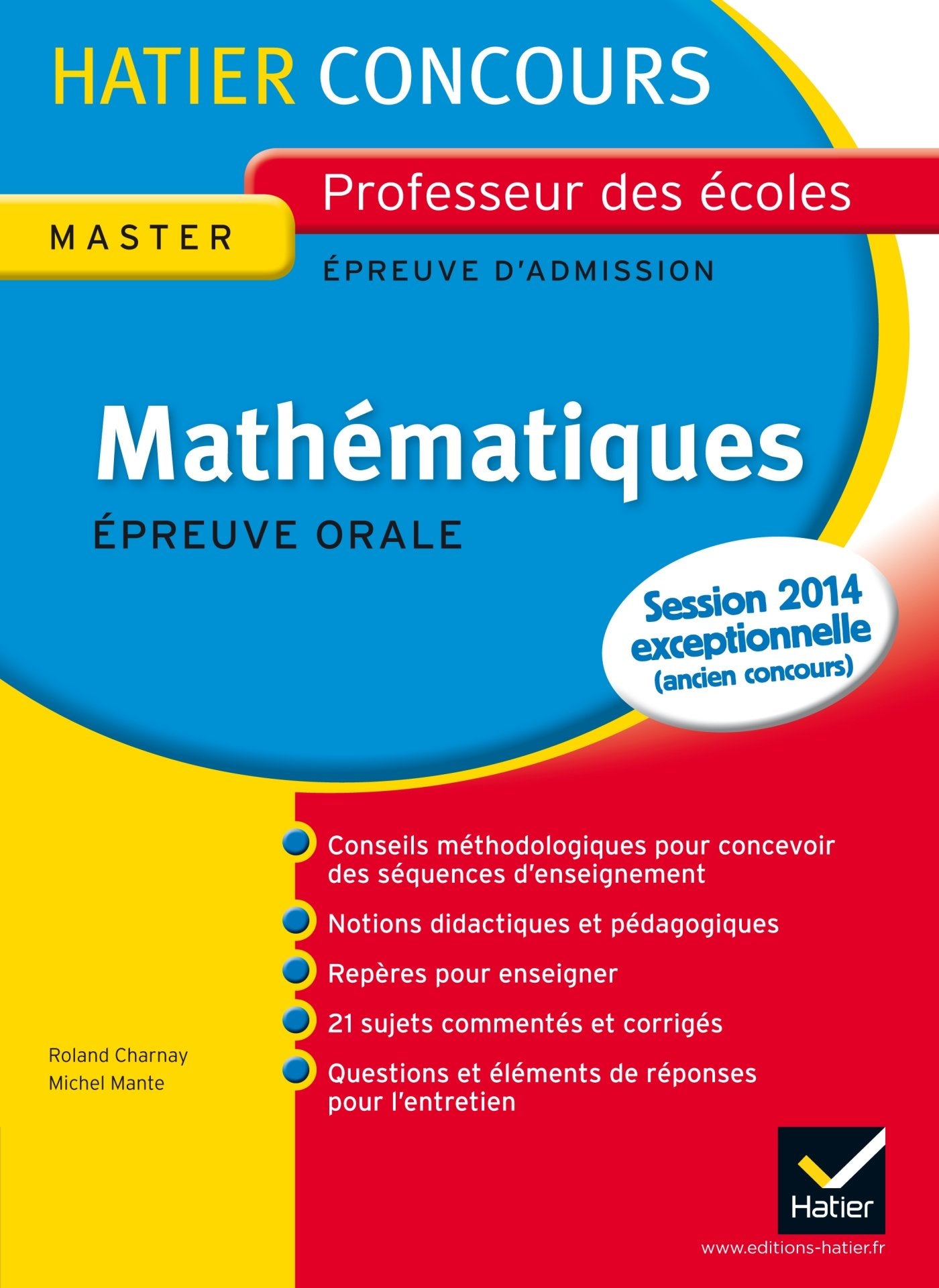 Mathématiques: Epreuve orale d'admission Concours de professeur des écoles 9782218952746