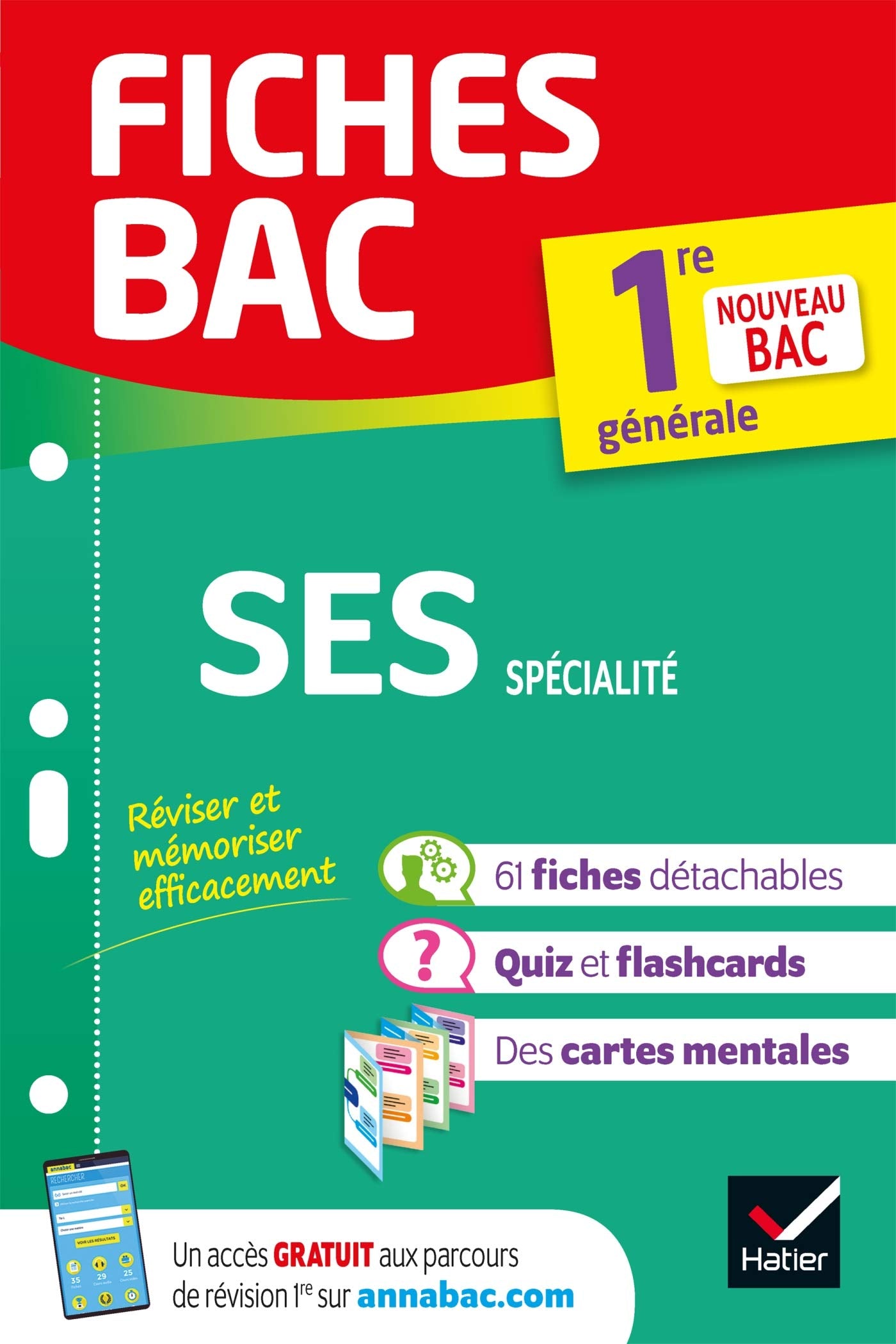 Fiches bac - SES 1re générale (spécialité): tout le programme en fiches de révision détachables 9782401052611