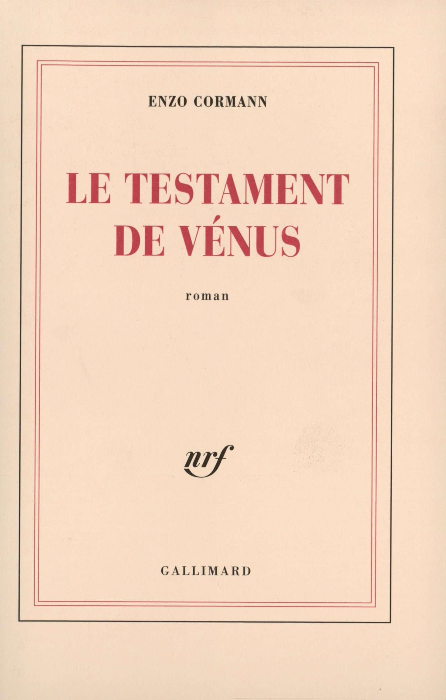 Le testament de Vénus 9782070774203