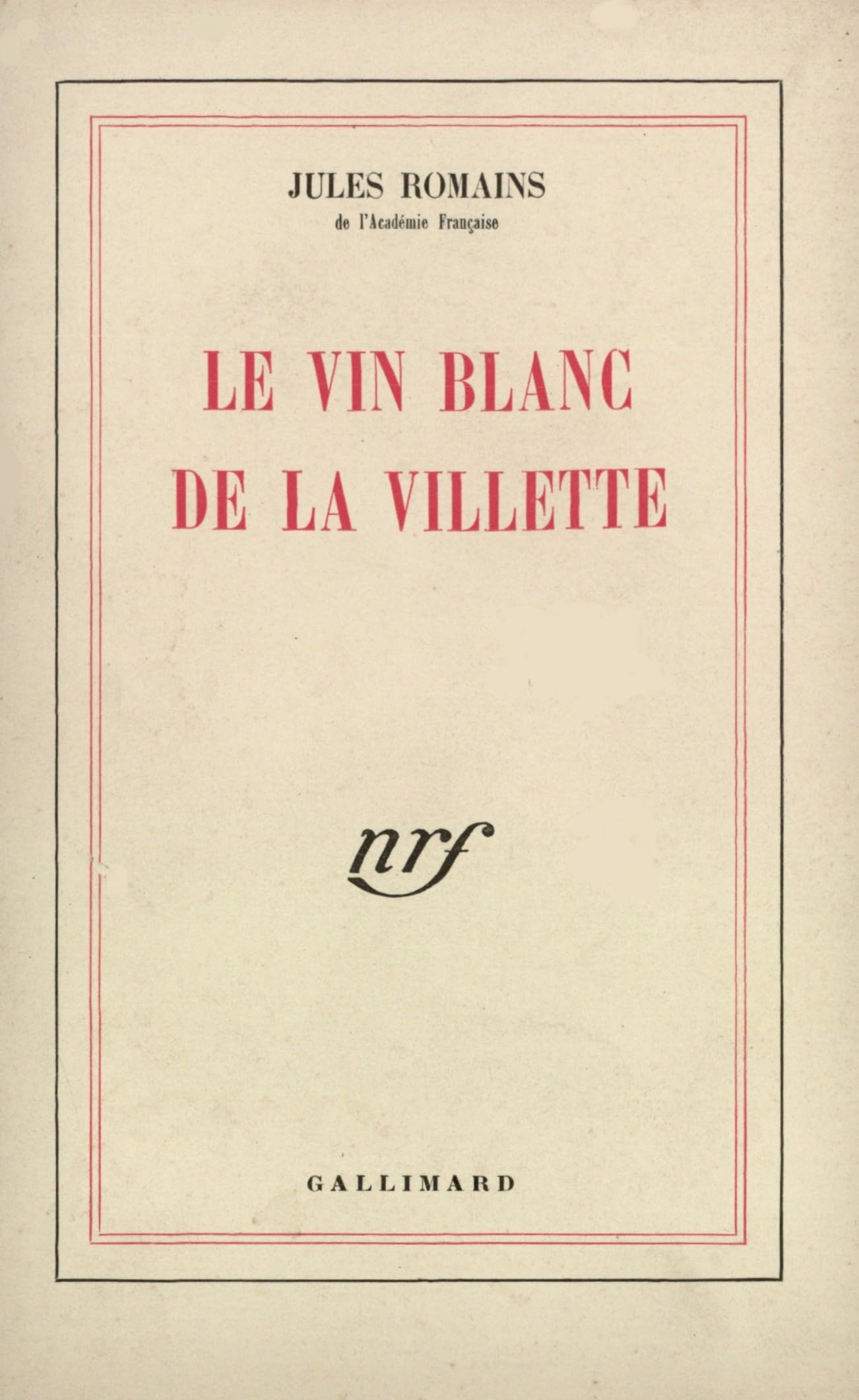 LE VIN BLANC DE LA VILLETTE 9782070255030