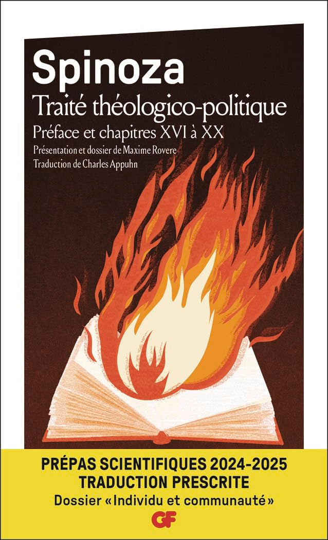 Traité théologico-politique (Préface et chapitres 16 à 20) - Prépas scientifiques 2024-2025 – Traduction prescrite – Épreuve de français-philosophie –Dossier spécial « Individu et communauté 9782080448095