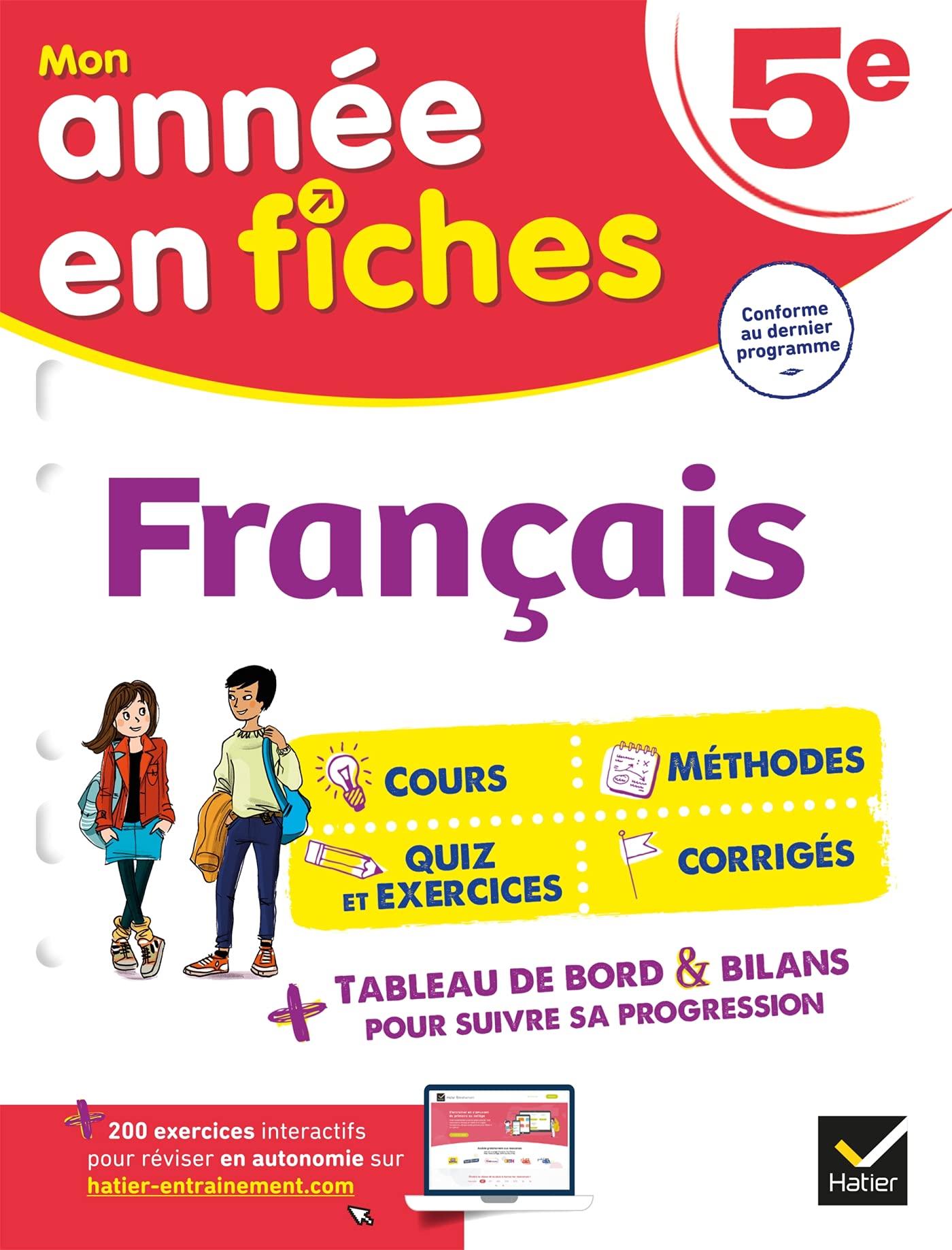 Français 5e (fiches de révision & exercices): tout le programme de 5e en fiches 9782401078369