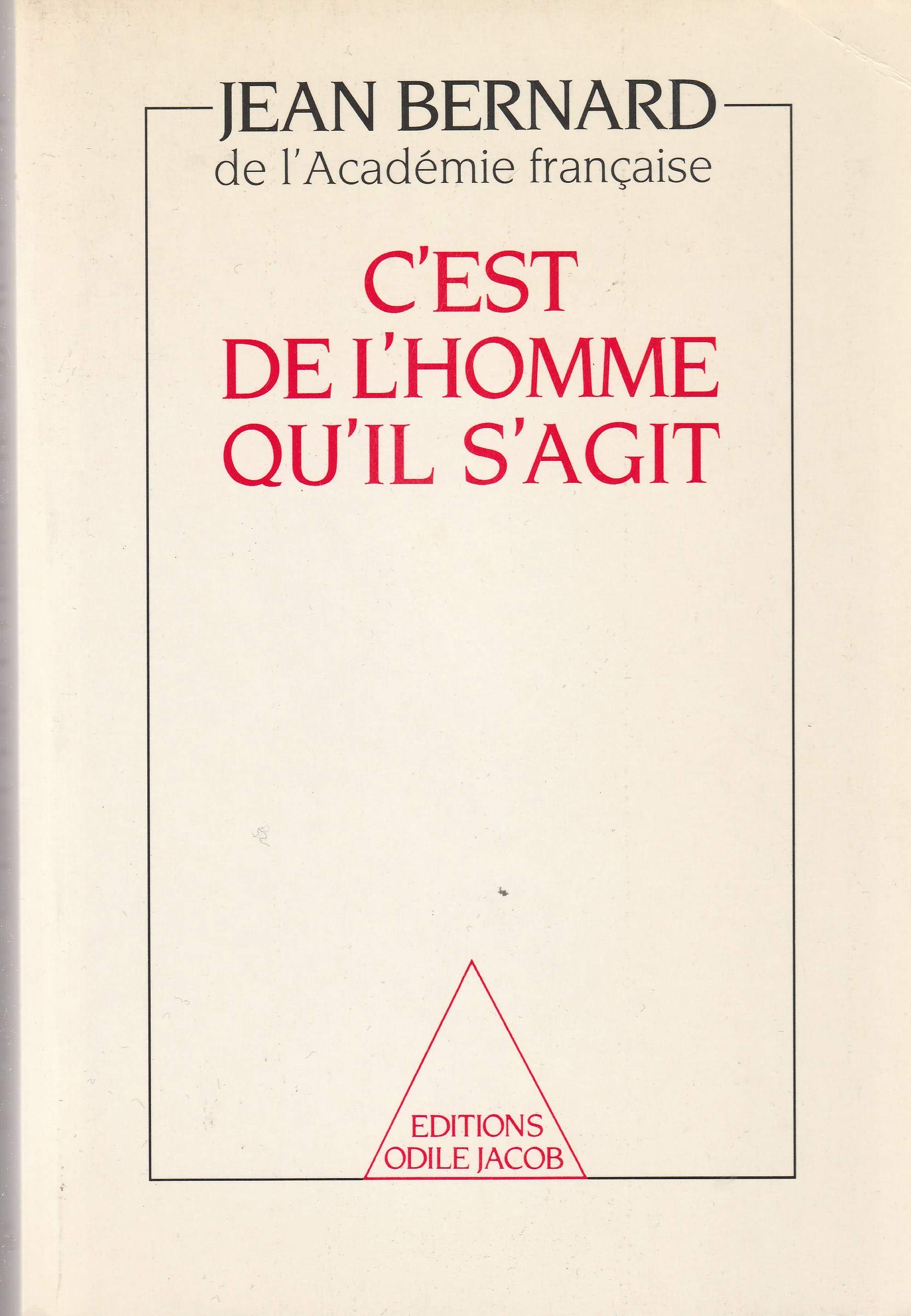 C'est de l'homme qu'il s'agit 9782738100450