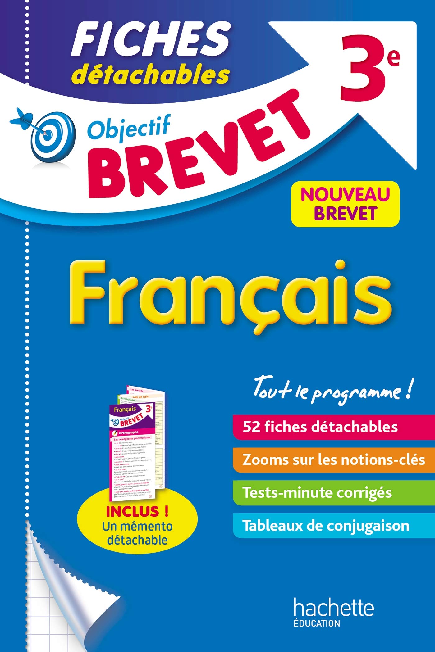Français 3e Objectif brevet: Fiches détachables 9782017082071