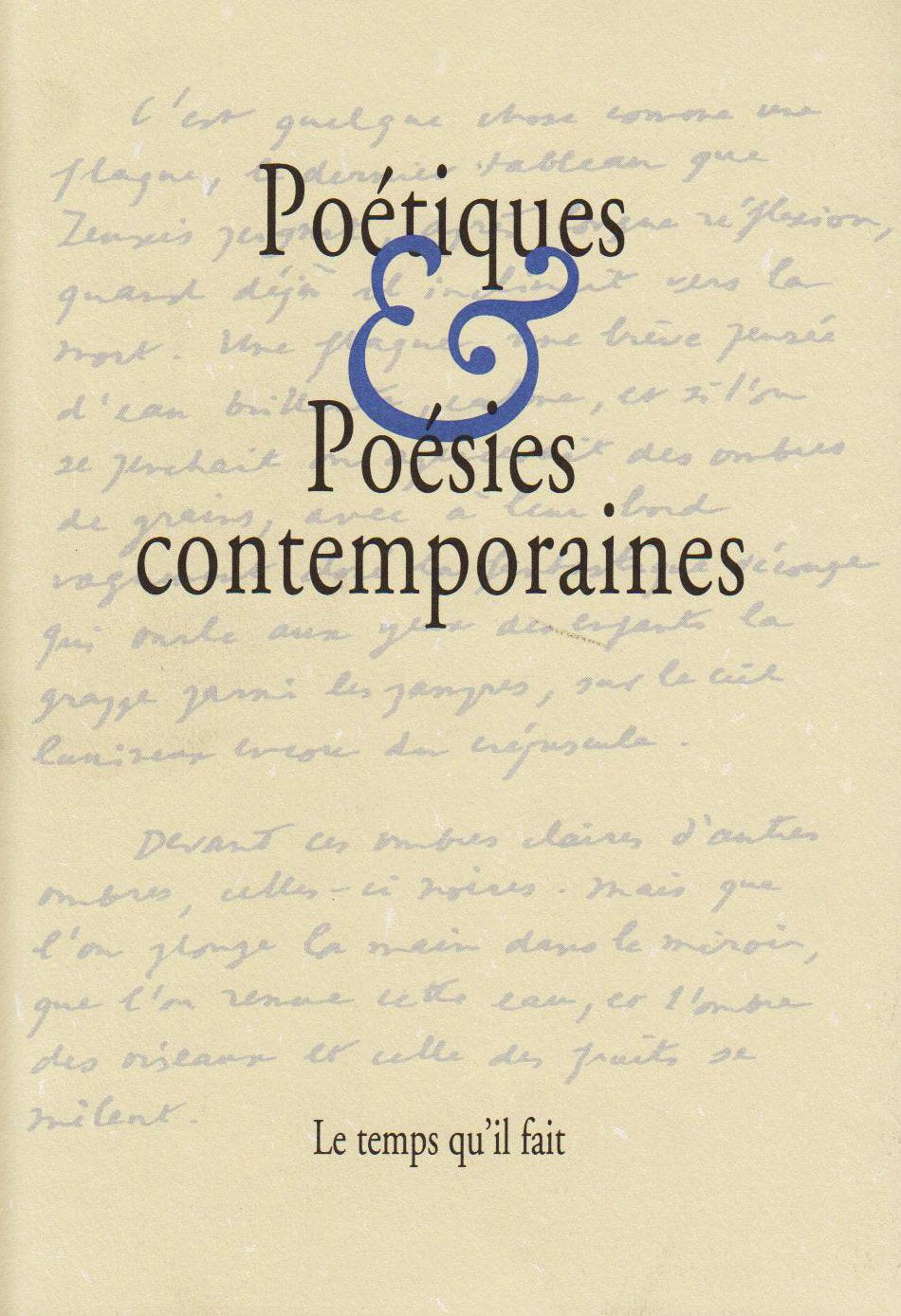 Poétiques et poésies contemporaines 9782868533678