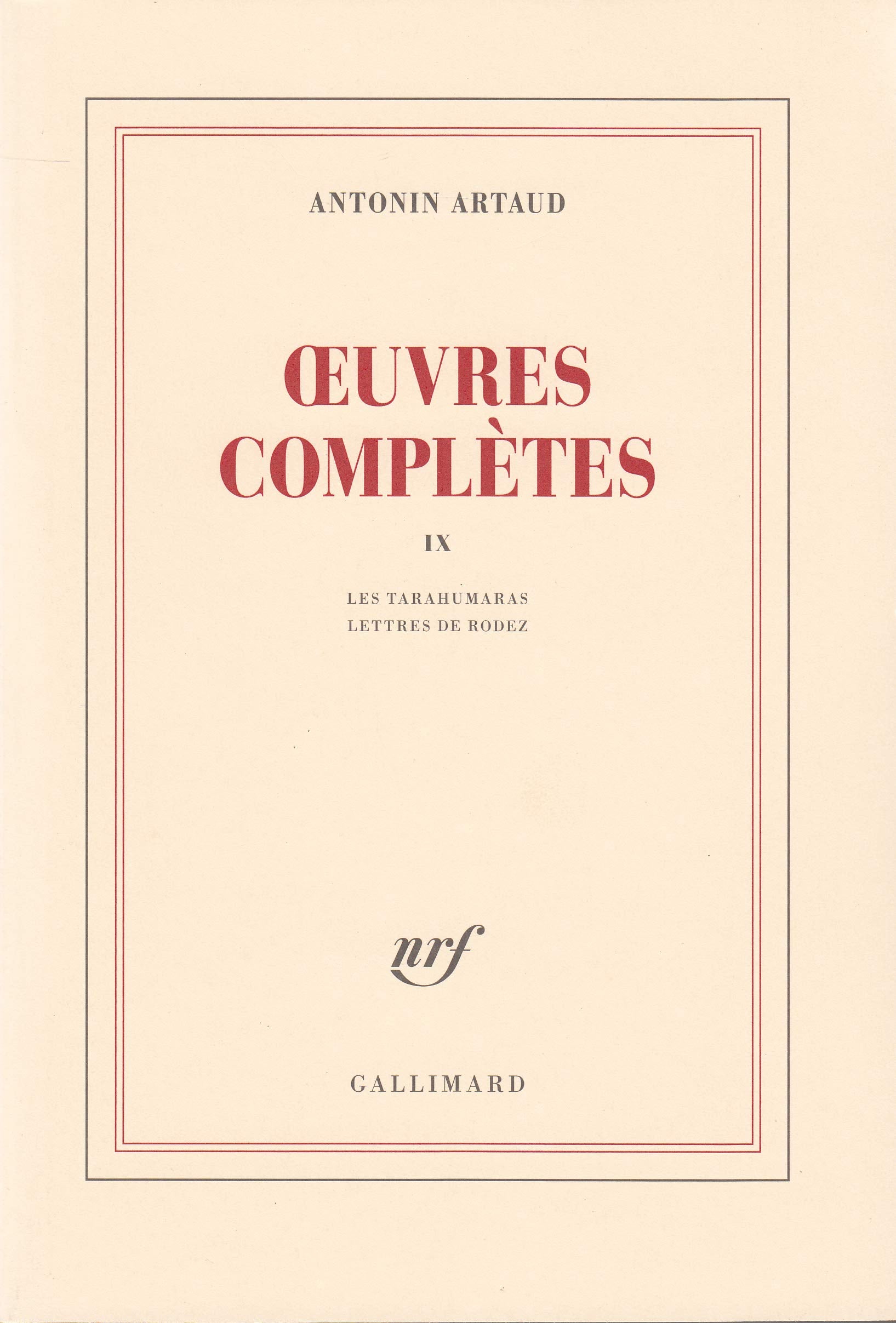 Œuvres complètes (Tome 9) 9782070289790