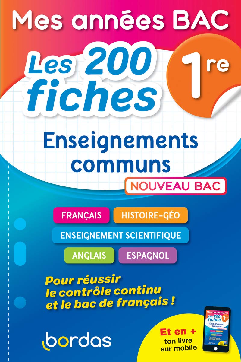 Mes années Bac - Compil de fiches enseignements communs 1re 9782047357934