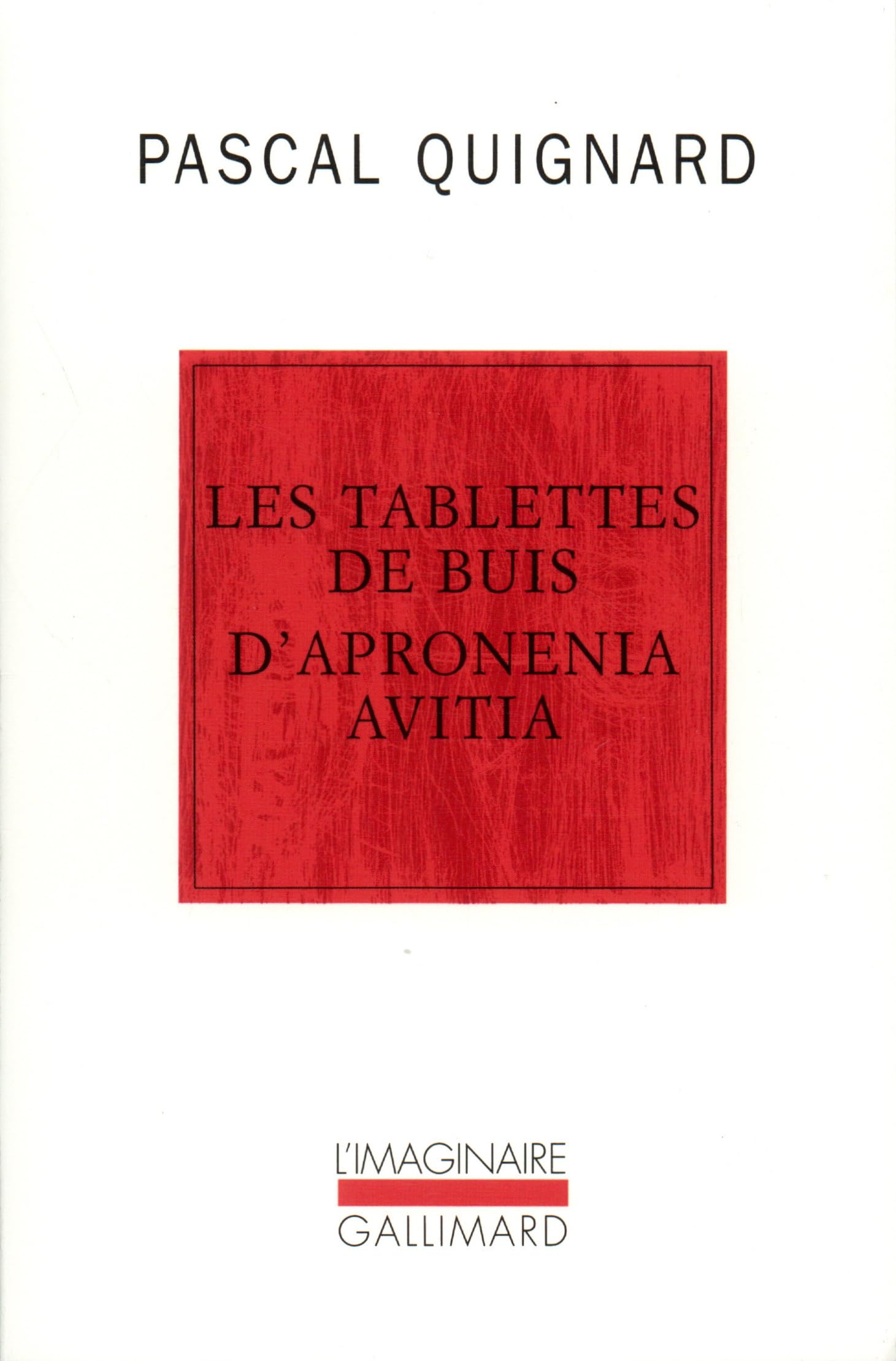Les Tablettes de buis d'Apronenia Avitia 9782070715206