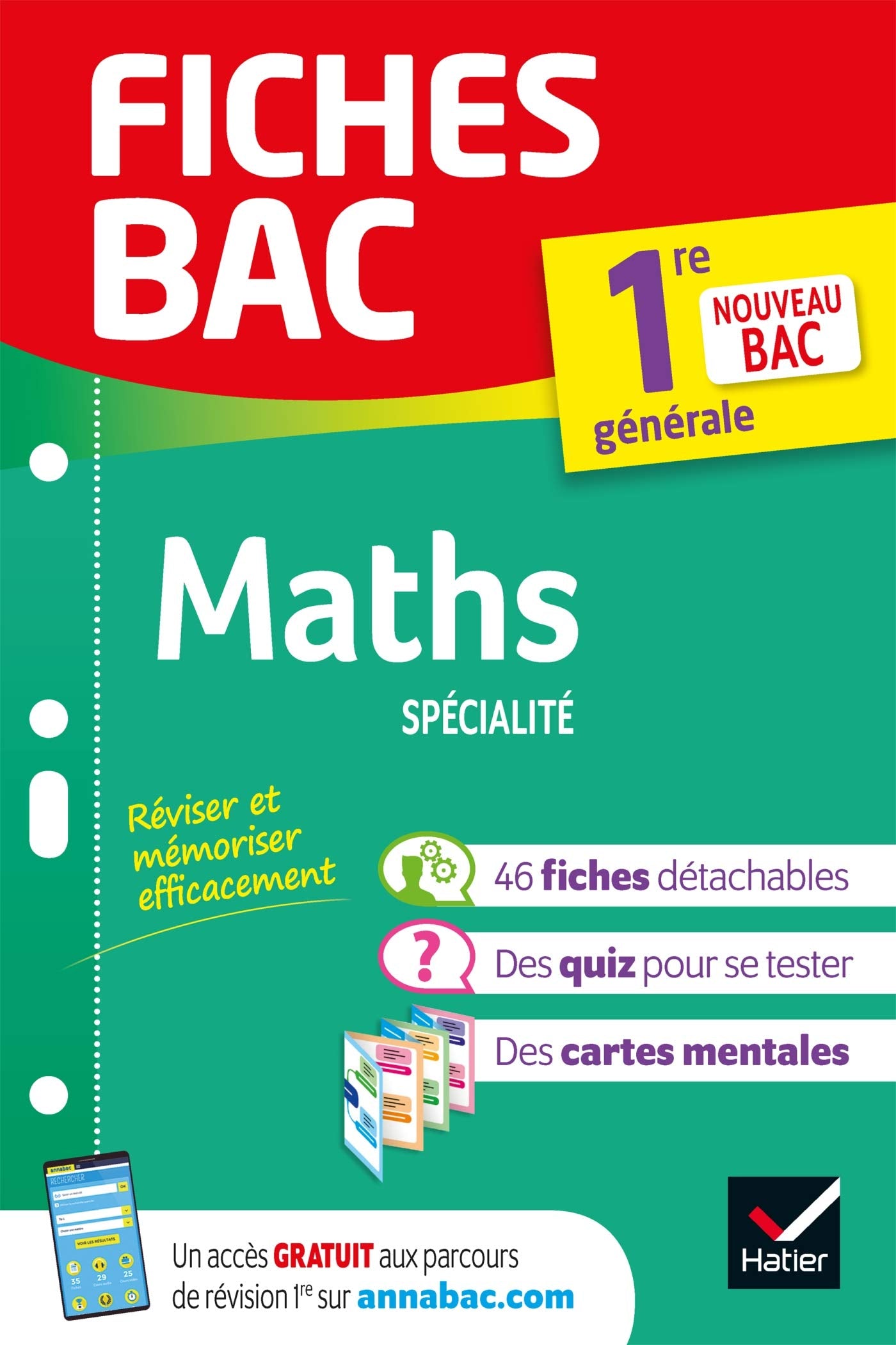 Fiches bac - Maths 1re générale (spécialité): tout le programme en fiches de révision détachables 9782401052604