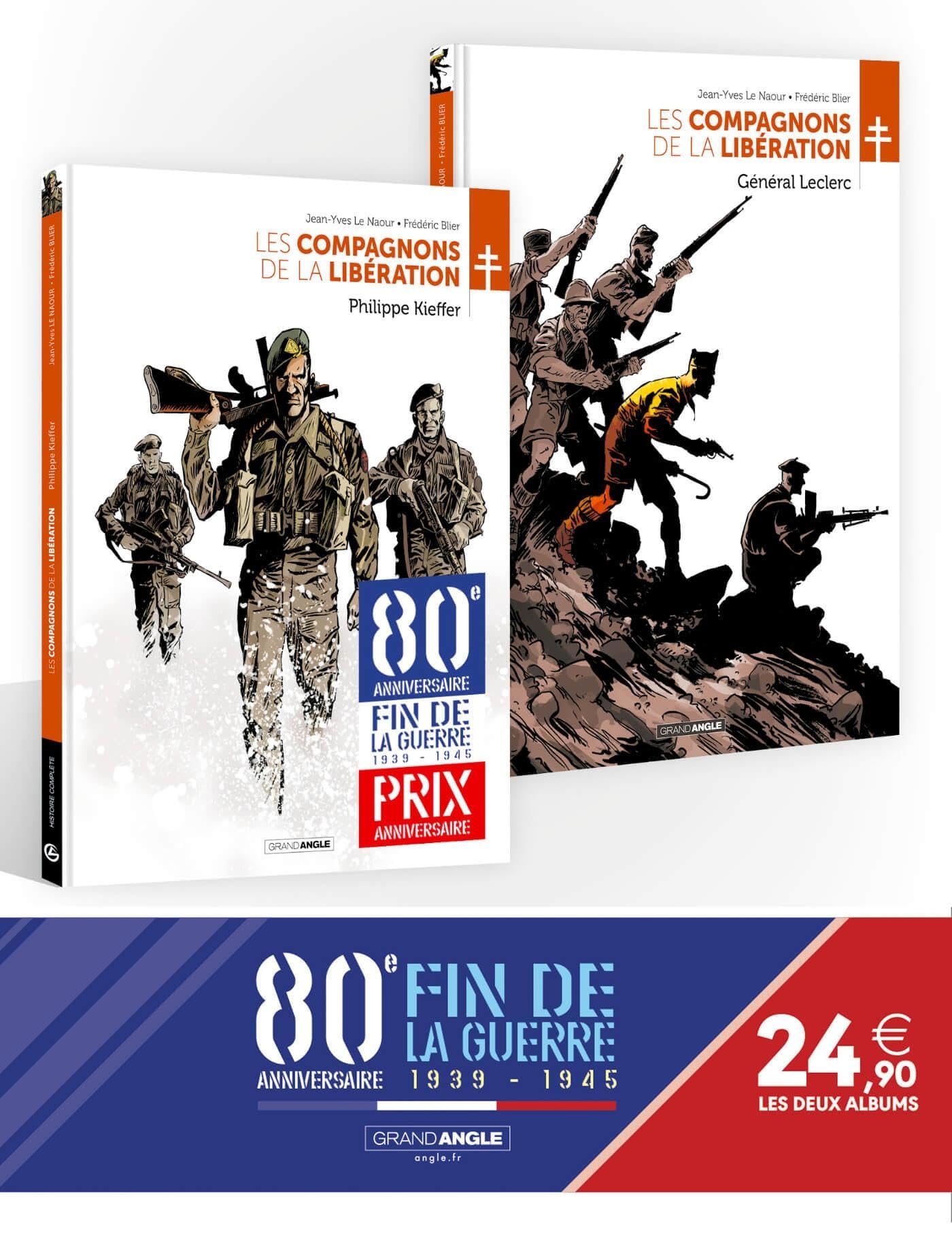 Les Compagnons de la Libération - Pack 80 ans de la guerre 39/45 : Philippe Kieffer/Général Leclerc 9791041114009