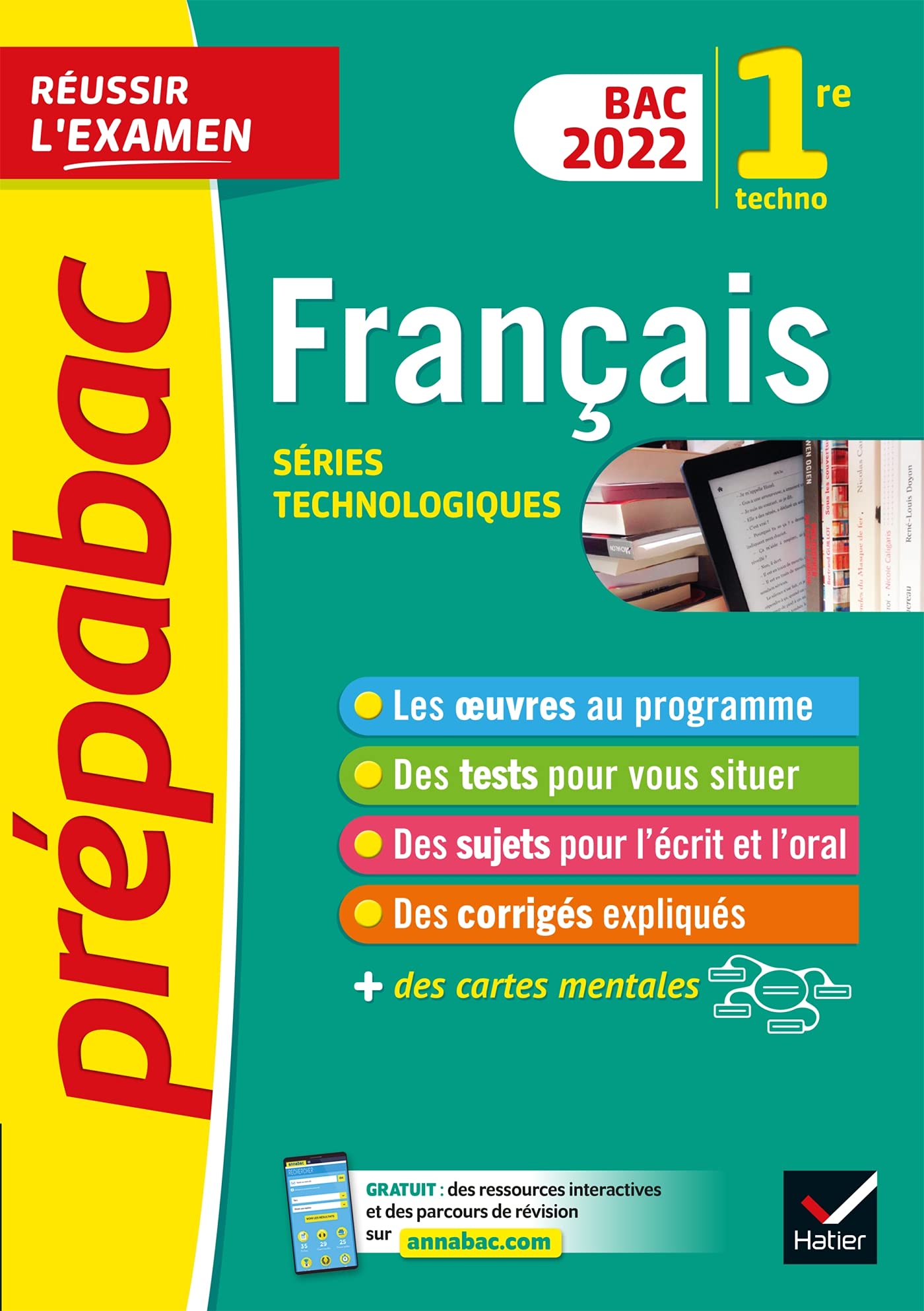 Prépabac Français 1re technologique Bac 2022: avec les oeuvres au programme 2021-2022 9782401078222